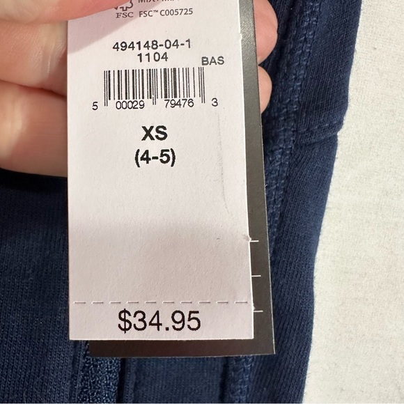 GAP Fit Kids Drawstring Waist Navy Joggers XS (4-5) - Picture 4 of 8